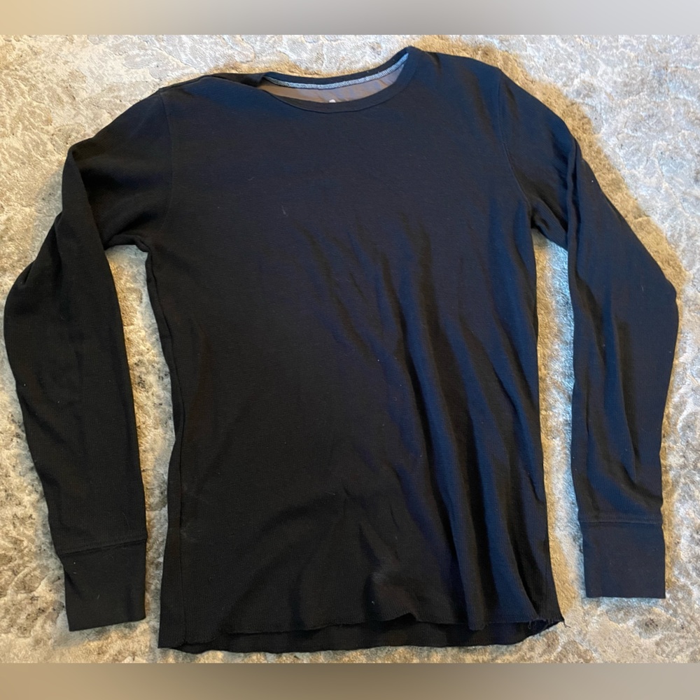 Tucker +Tate boys sz M (10/12) black thermal long sleeve shirt in black